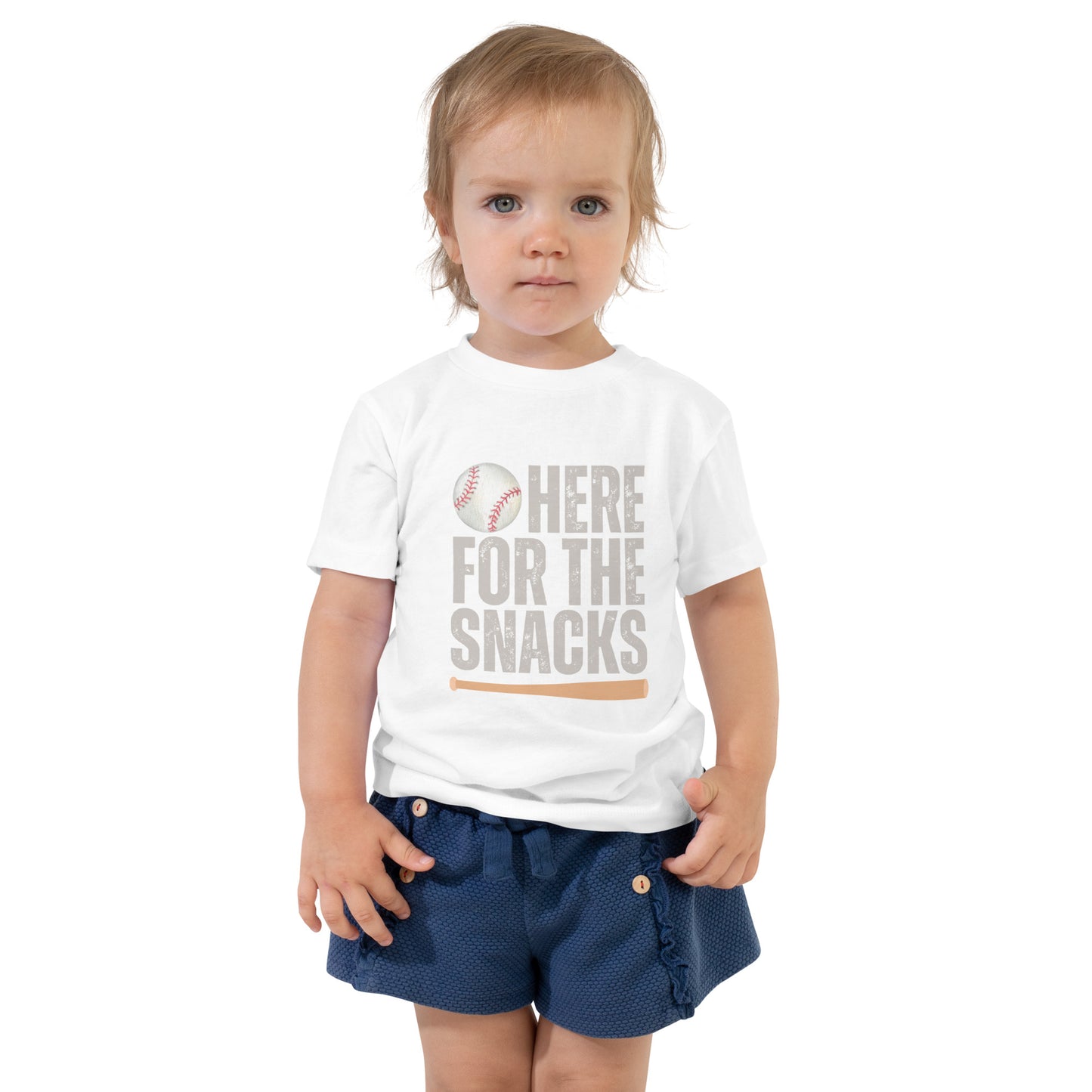 Toddler Baseball Tee | Here for the Snacks | Unisex Toddler Sizing