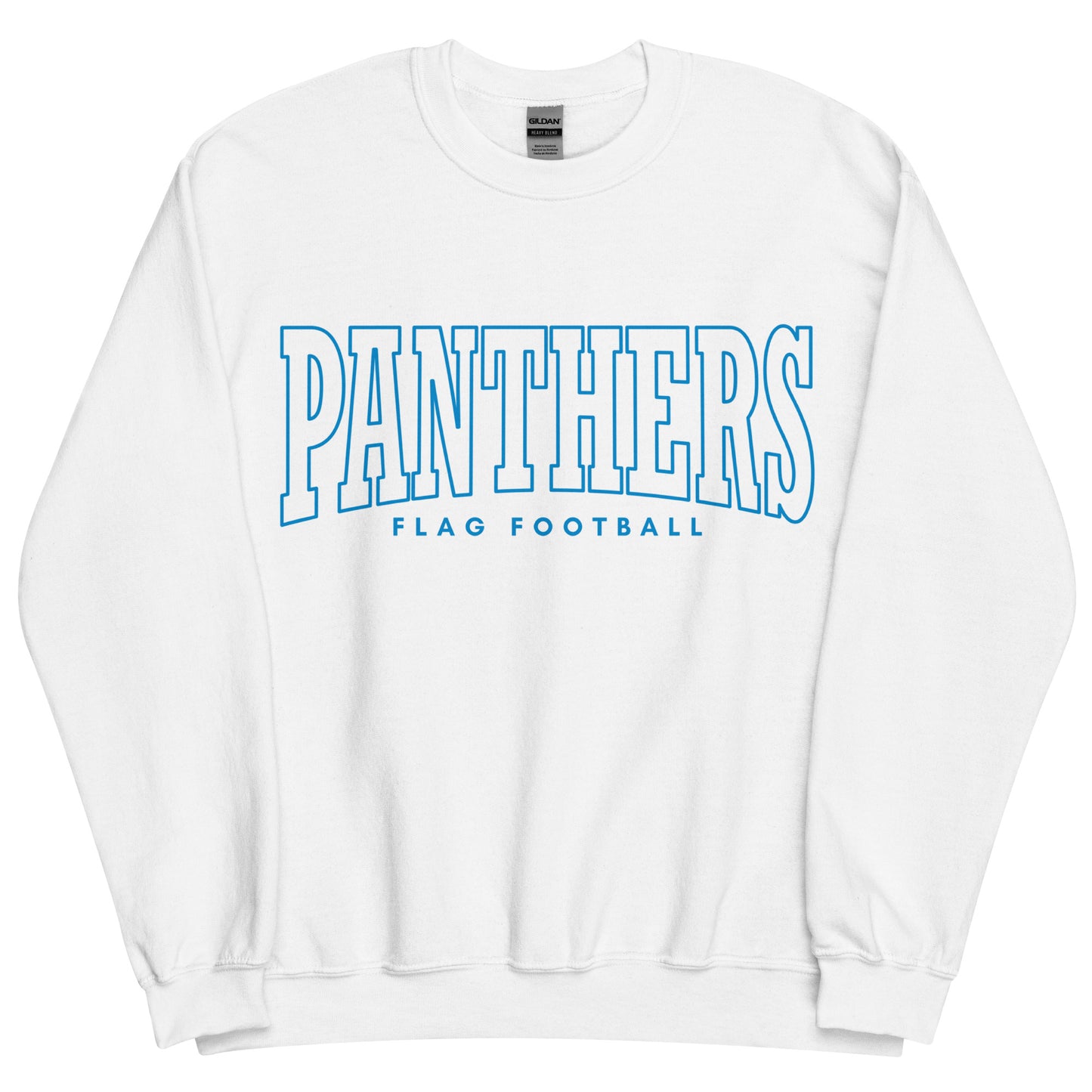 Panthers Flag Football Crewneck Sweatshirt | Collegiate Style Front Design | ADULT Unisex Sizing