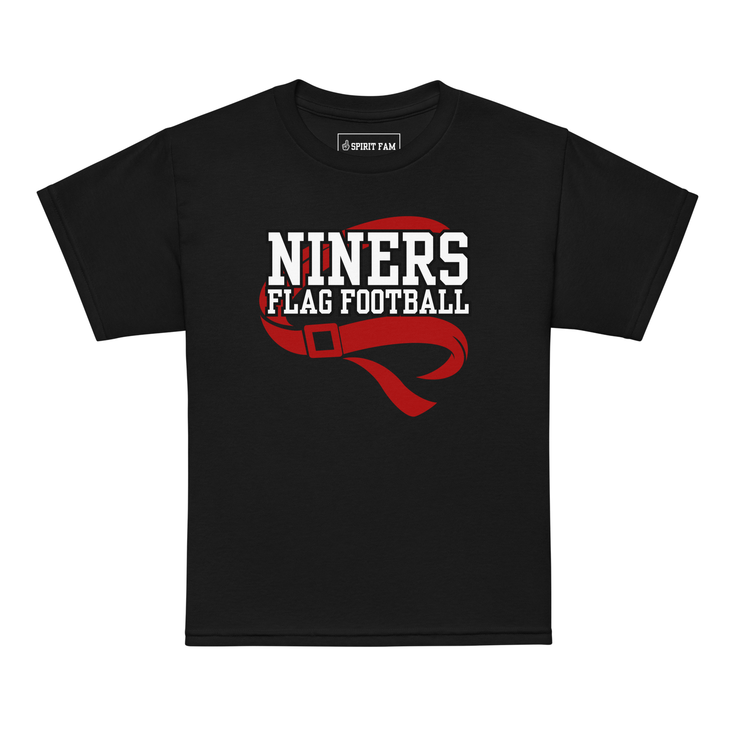 Niners Flag Football Shirt | Flag Belt Front | Custom Name Back | YOUTH Unisex Sizing